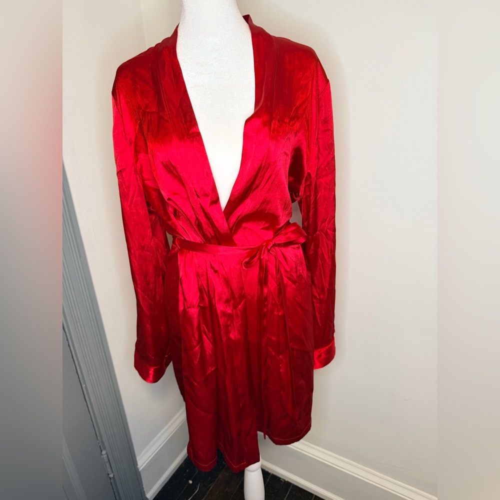 Gilligan & O'Malley Vibrant Red Satin Robe